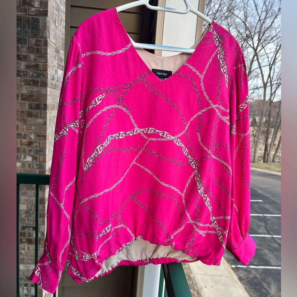 🆕 🇮🇹 Karen Kane "Haute Pink" Blouse in Size 2X (NWT) - Picture 8 of 11